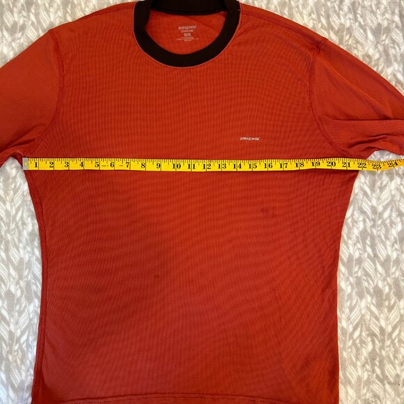 Patagonia Capilene Size L Large Short Sleeve T Shirt Men Orange Stretch - Picture 5 of 16